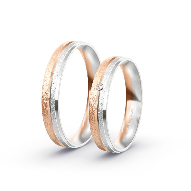 2 Eheringe / Partnerringe BiColor - Modell 2441 Otterndorf