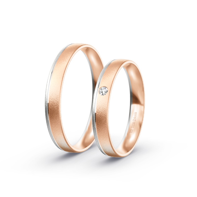 2 Eheringe / Partnerringe BiColor Modell 1757 Glonn