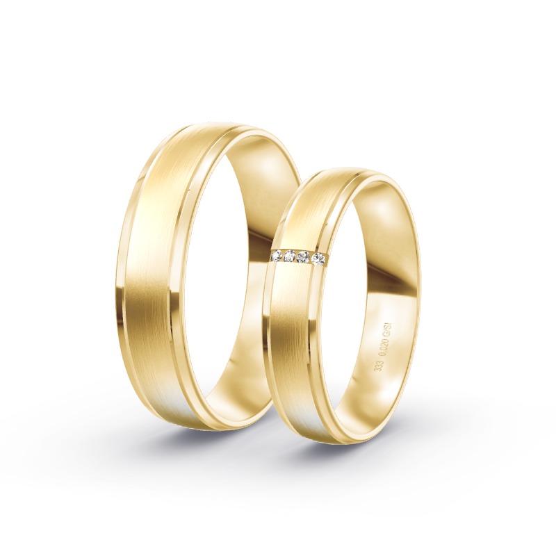2 Eheringe / Partnerringe Gelbgold Modell 1962 Montreux