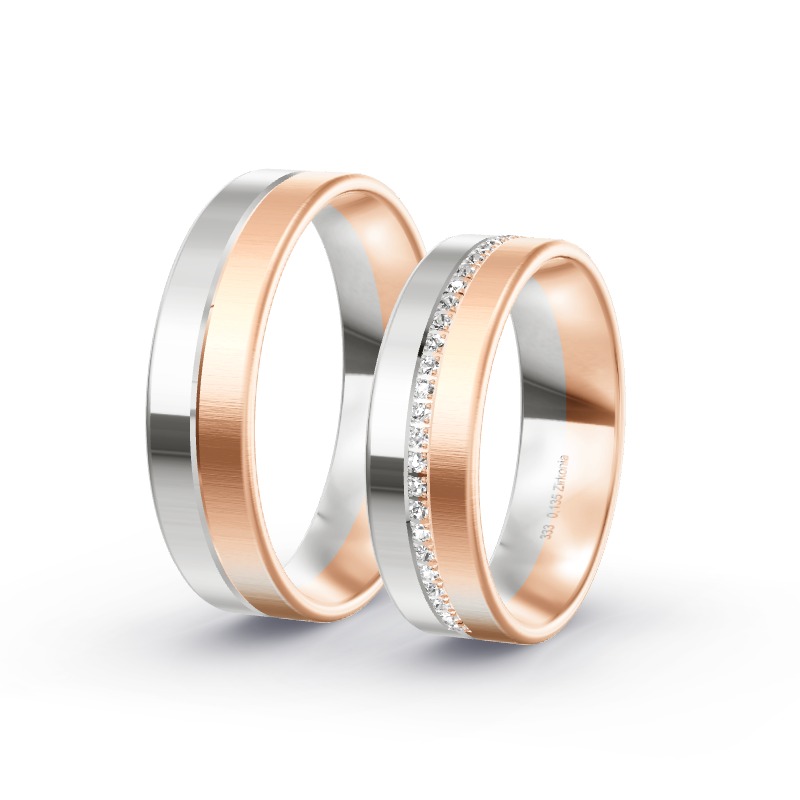 2 Eheringe / Partnerringe BiColor - Modell 2278 Burglengenfeld