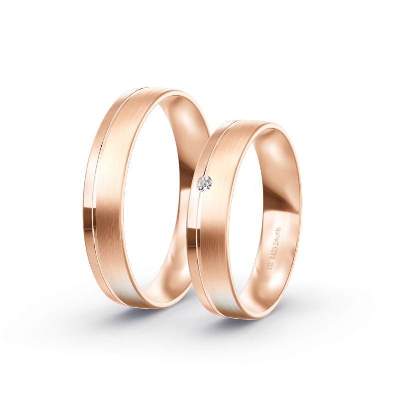 2 Eheringe / Partnerringe Roségold Modell 1867 Neuenstein