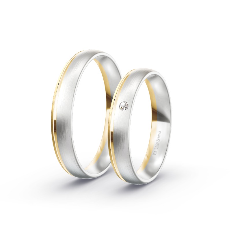 2 Trauringe / Eheringe BiColor - Modell 1468 Zwickau