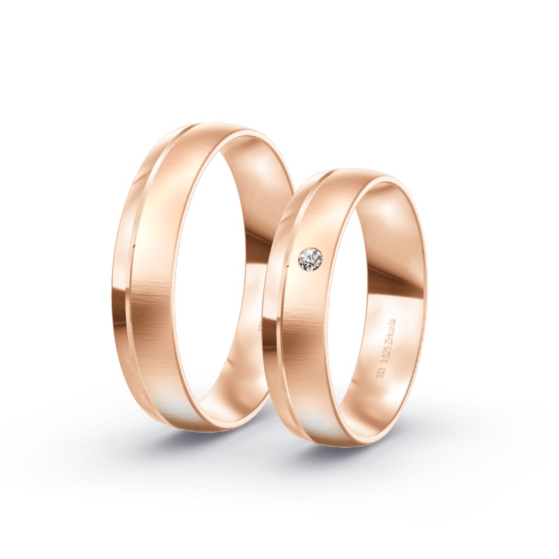 2 Eheringe / Partnerringe Roségold Modell 1816 Hadamar