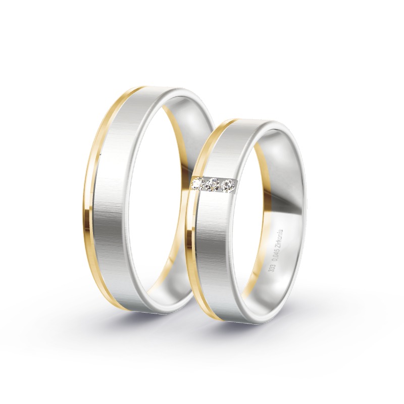 2 Eheringe / Partnerringe BiColor - Modell 2330 Petershagen