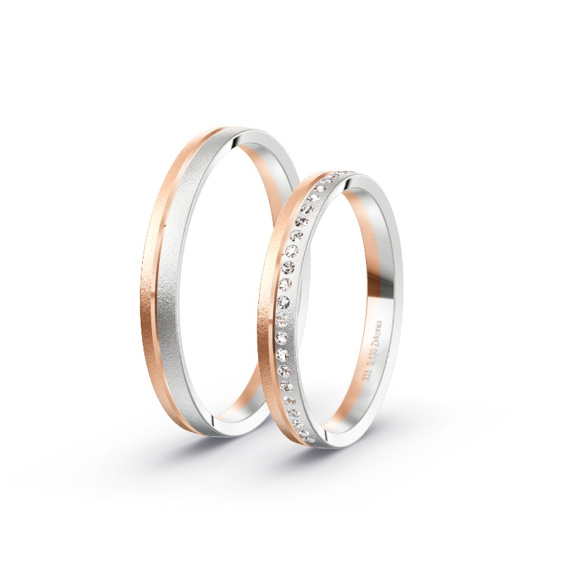 2 Eheringe / Partnerringe BiColor - Modell 2277 Seevetal