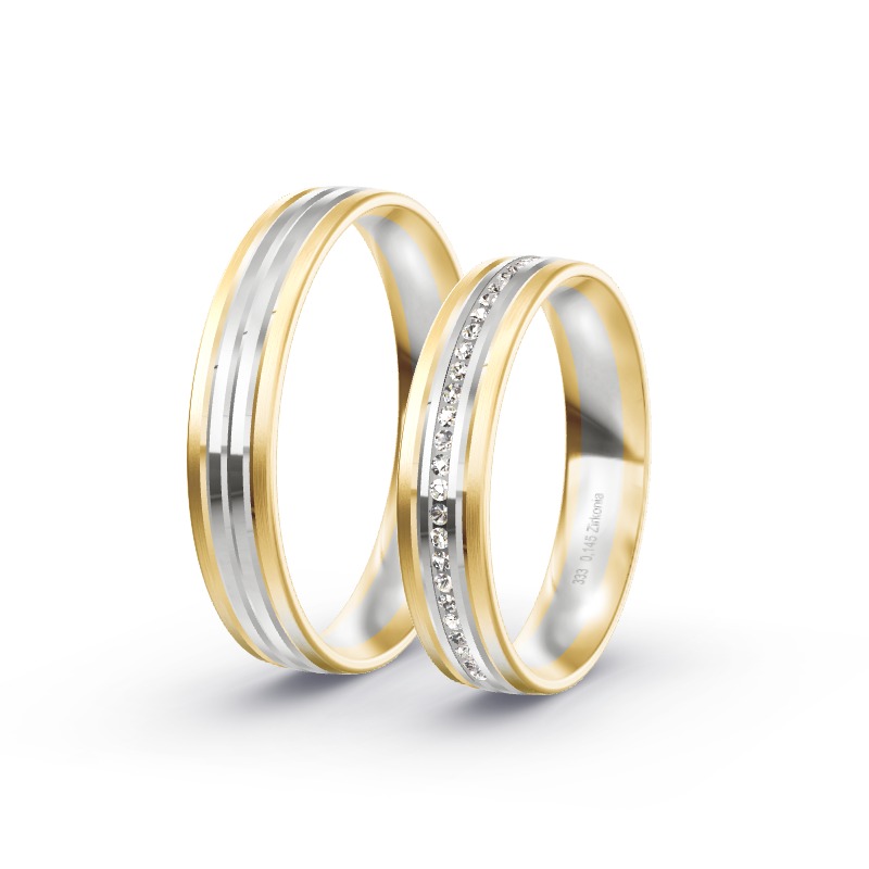 2 Eheringe / Partnerringe BiColor - Modell 2134 Germering