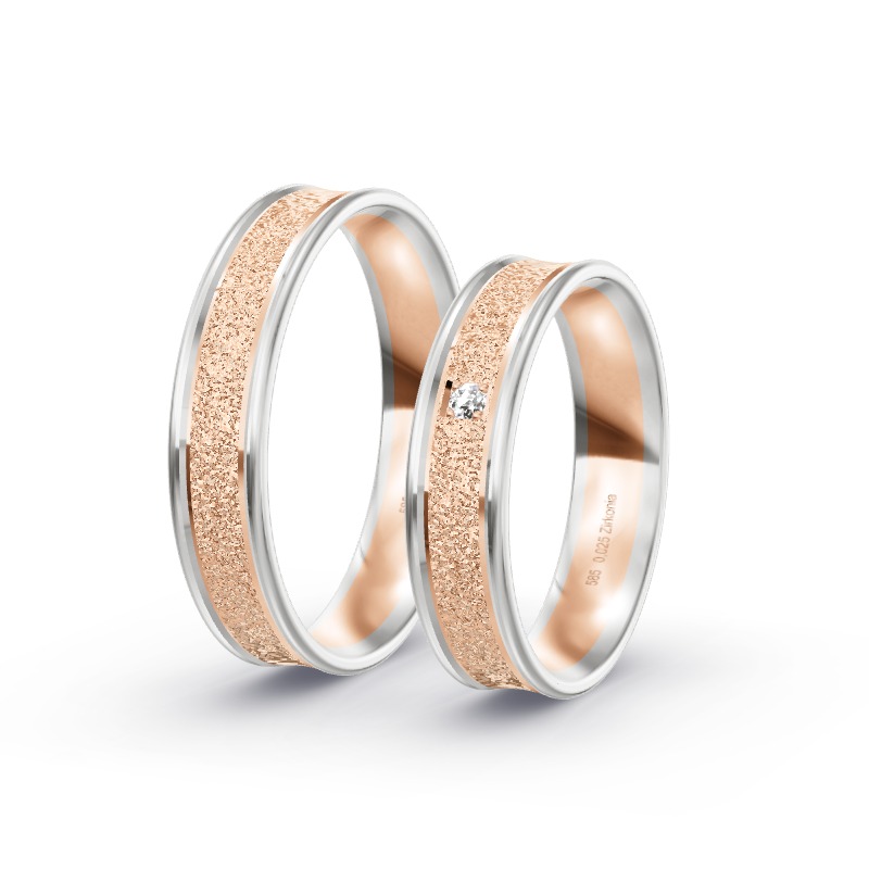 2 Eheringe / Partnerringe 585 Gold BiColor - Modell 2402 Lauterhofen