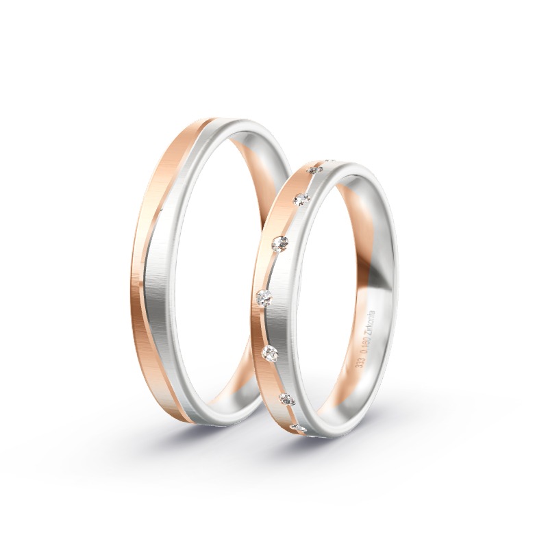 2 Eheringe / Partnerringe BiColor - Modell 2261 Oberasbach
