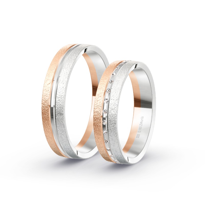 2 Eheringe / Partnerringe BiColor - Modell 2416 Idar-Oberstein