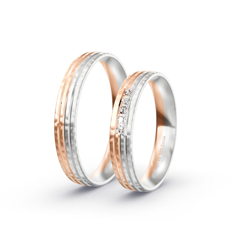 2 Eheringe / Partnerringe BiColor - Modell 2201 Langenhagen