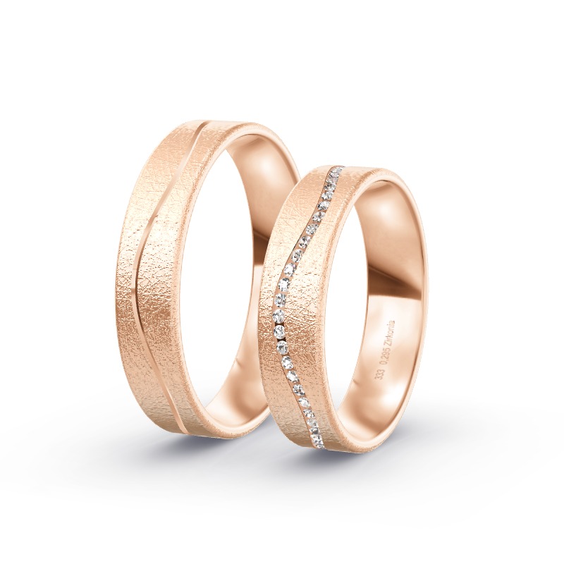 2 Eheringe / Partnerringe Roségold Modell 2542 Sachsenheim