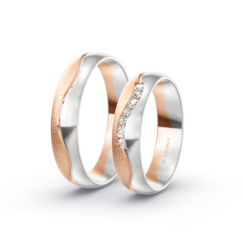 2 Eheringe / Partnerringe BiColor - Modell 2408 Riedstadt