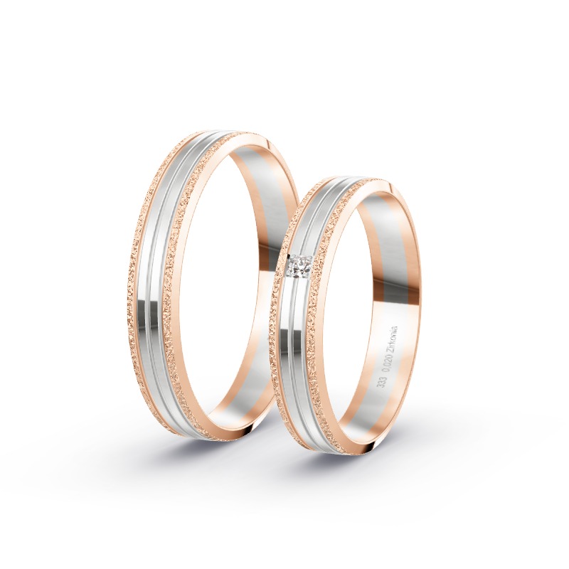 2 Eheringe / Partnerringe BiColor - Modell 2269 Herne