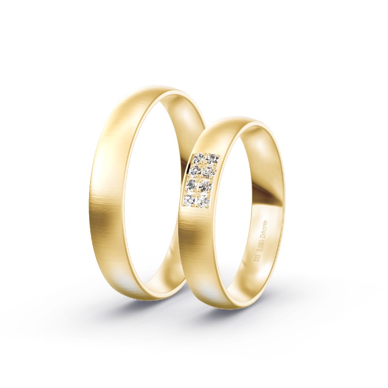 2 Eheringe / Partnerringe Gelbgold Modell 2103 Toppenstedt