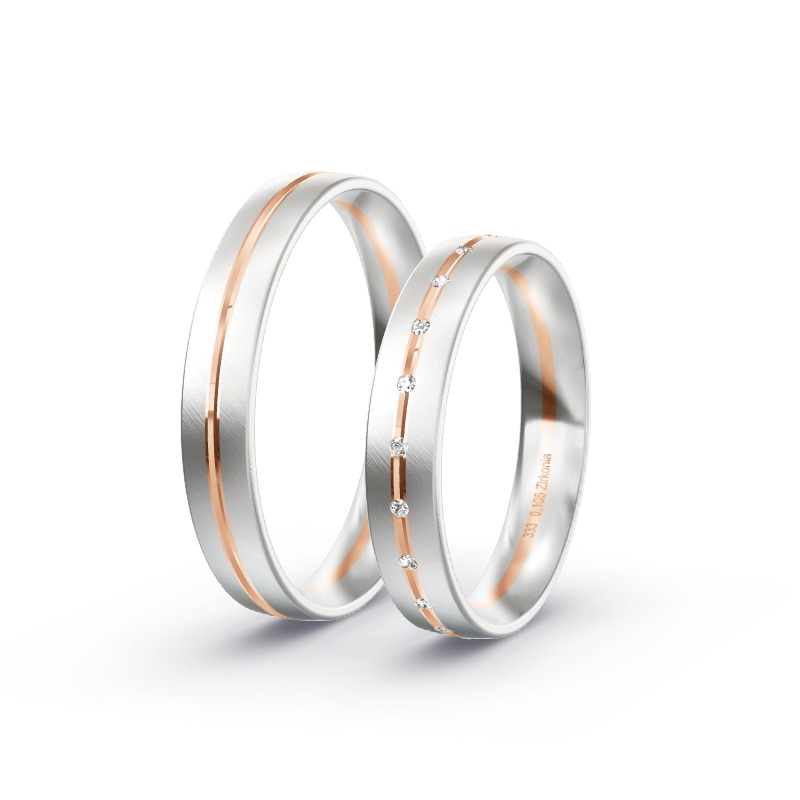 2 Eheringe / Partnerringe BiColor - Modell 2378 Halbergmoos