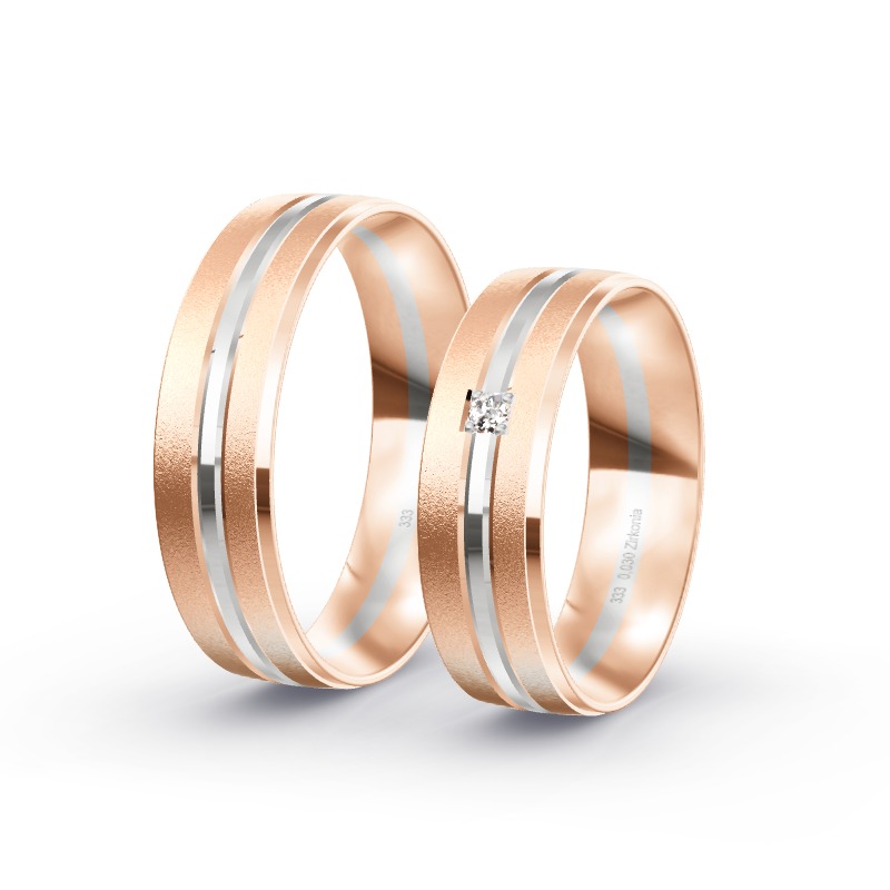 2 Eheringe / Partnerringe BiColor - Modell 2266 Siegenburg