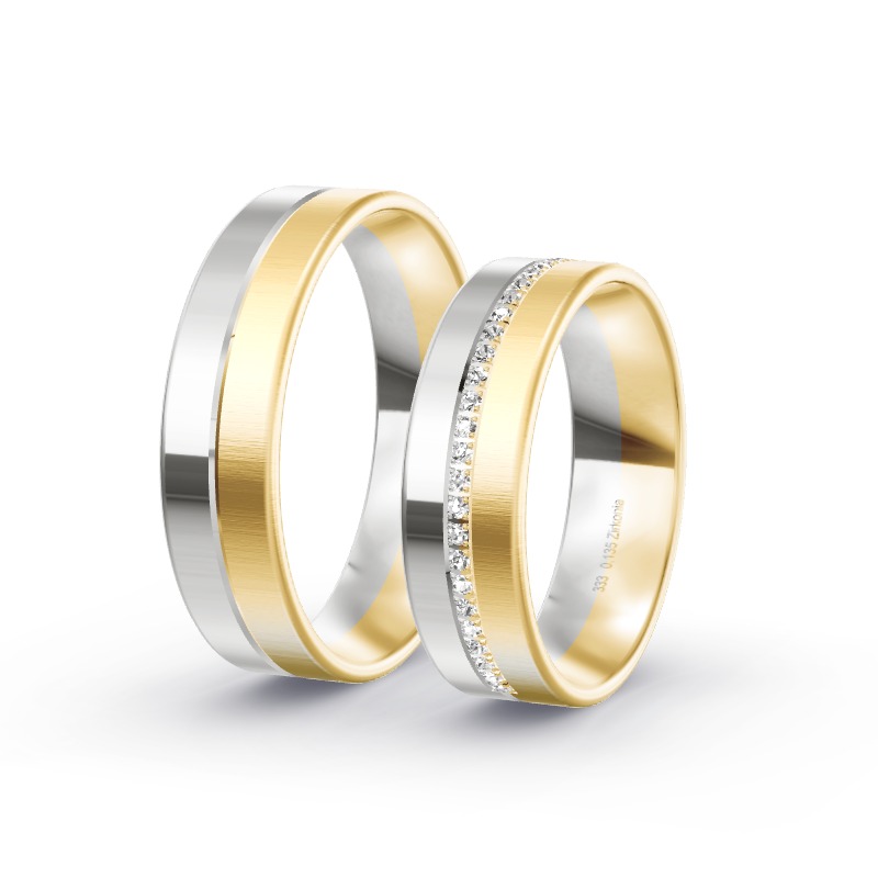 2 Eheringe / Partnerringe BiColor - Modell 2340 Barmstedt