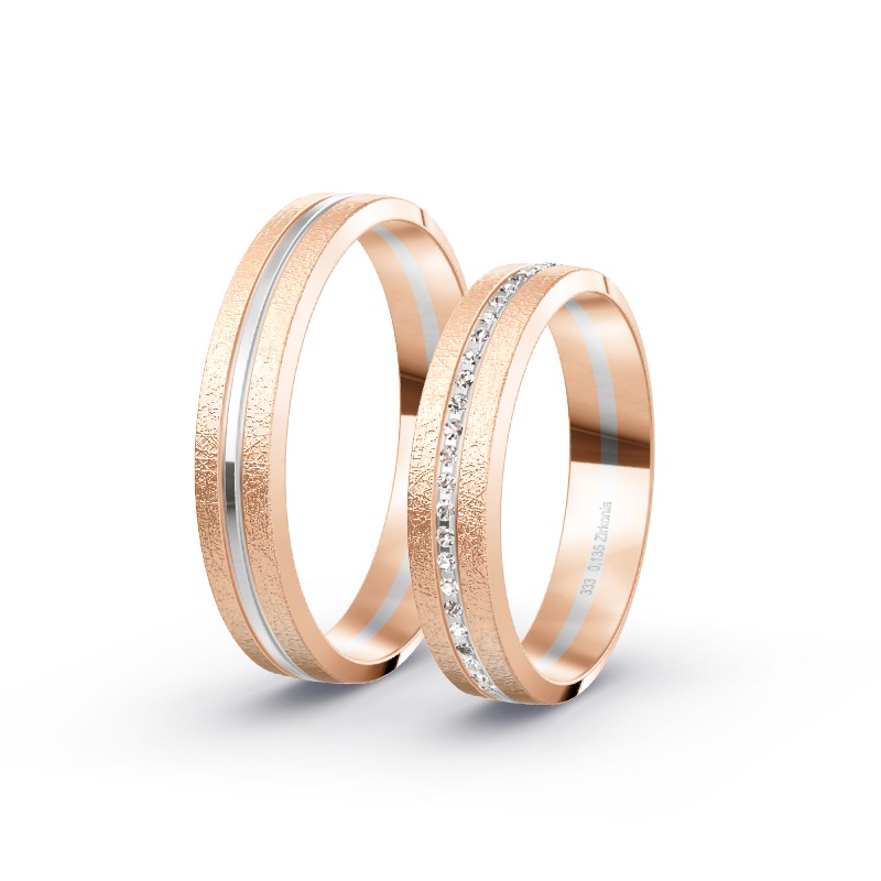 2 Eheringe / Partnerringe BiColor - Modell 2353 Rehau
